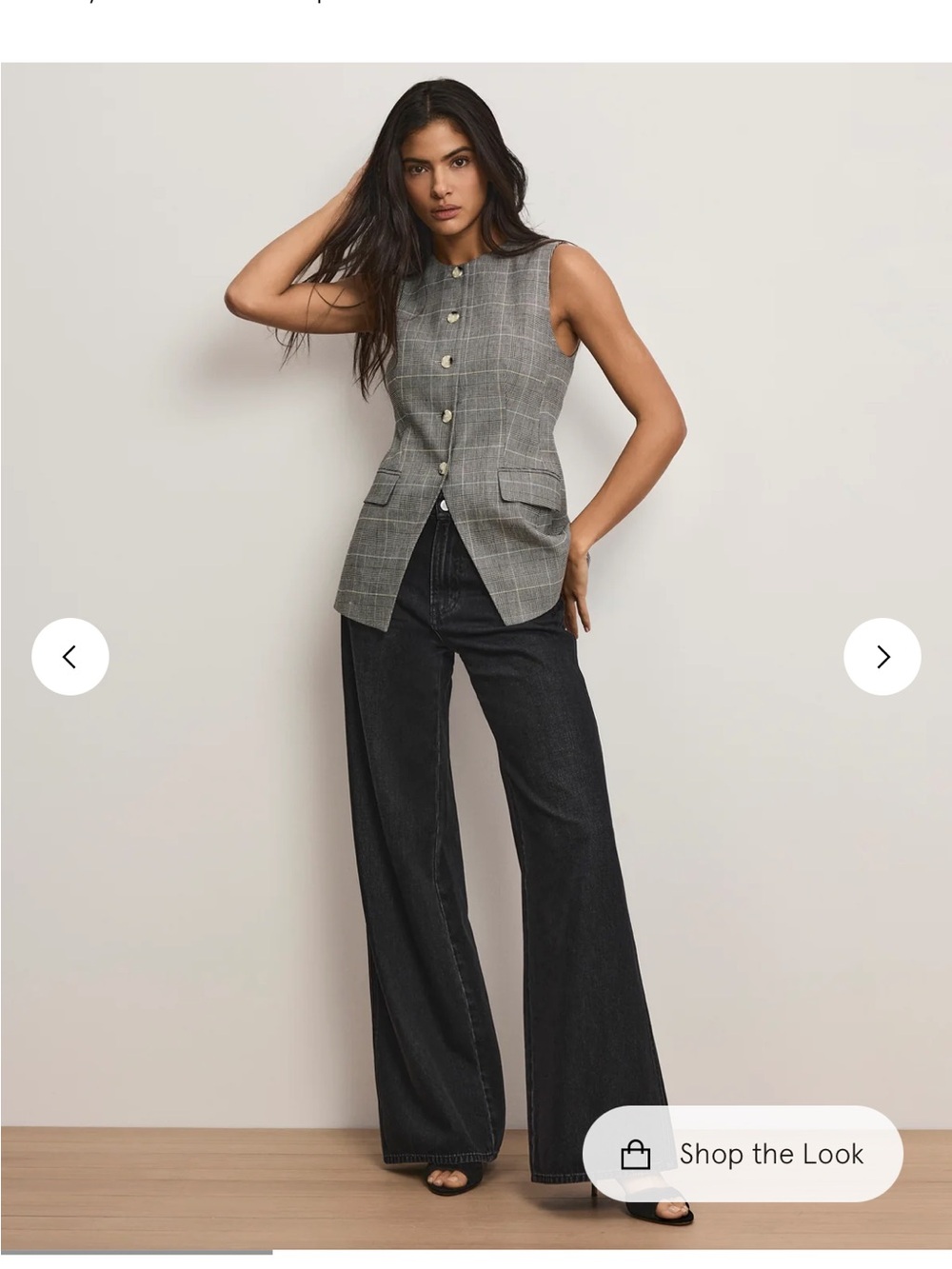 Veronica Beard Lois Linen-Blend Sleeveless Vest
Grey Plaid Tailored NWT size 6